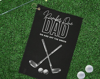 Number One Dad Golf Towel Gift for Dad Father's Day Golf Towel for Golf Lover Golf Towel, Golf Towel with Number One Dad
