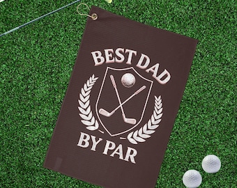 Best Dad By Par Golf Towel Gift for Dad Father's Day Golf Towel for Golf Lover Golf Towel, Golf Towel with Best Dad By Par Golf Towel