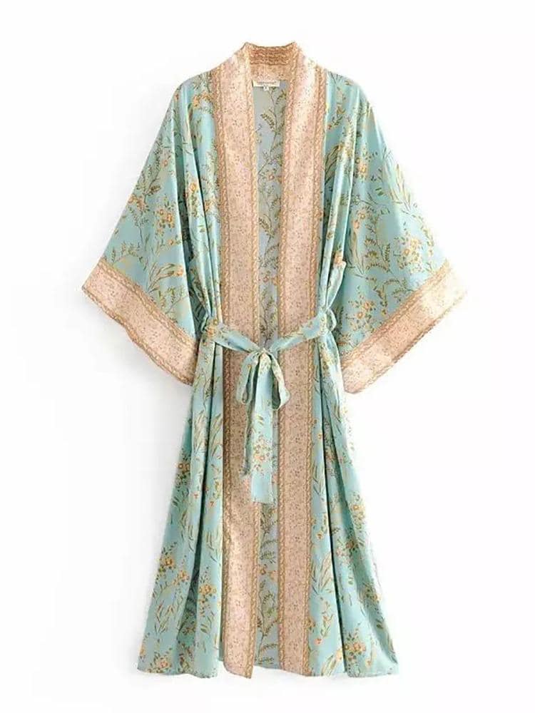 Floral Kimono Robe, Dressing Gown, Wedding Robe, Bridesmaid Robe, Summer Nightwear, Bathrobe, Beachwear, Womens gift, Christmas gift
