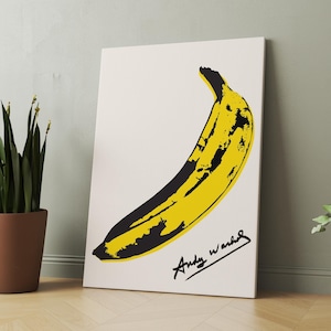 Banana Andy Warhol pop art poster, Andy Warhol Banana Print, Velvet Underground cover art, Kitchen wall decor
