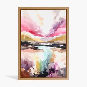 Multicolour Large Landscape Painting, Large wall art, Abstract Landscape, Modern Painting,Colorful Painting Canvas Print