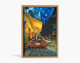Cafe Terrace at Night -Stunning Framed Art canvas,Vincent Van Gogh,Artwork Canvas Print,Vintage Painting Wall Decor,Fine Art Print