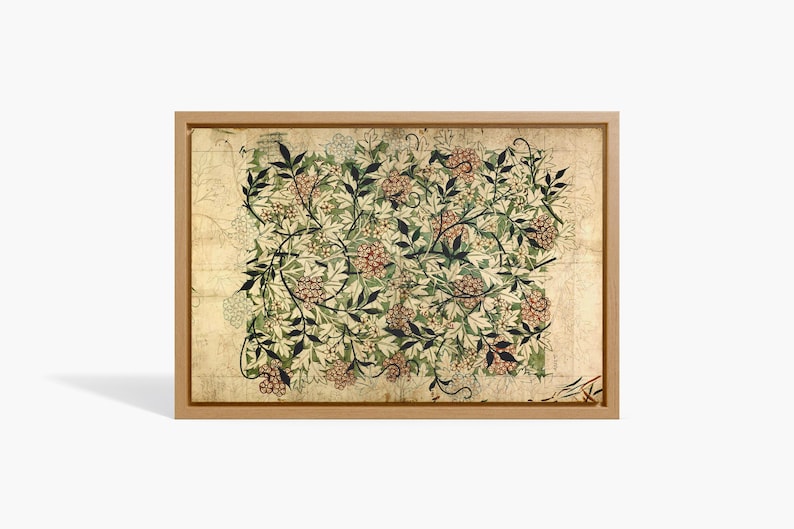 William Morris, übergroße Wandkunst, botanisches Textil auf Leinwand, vintage botanische Kunst, botanische Textilkunst, große Wandkunst, Bild 4