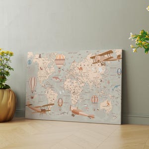 Weltkarte Wandteppich, Kinderzimmer Wandbehang, Kinderzimmer Wandteppich, Kinder Wanddeko, Kinder Wanddeko, Kinder Wanddeko, Geschenk für Kinder