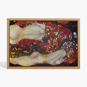 Gustav Klimt Water Serpents II (Water Snakes) reproduction oil painting on canvas, gold paint,