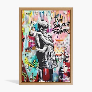 I Will Love You Forever Leinwand Kunst, Urban Graffiti Wanddekor, Pop Art Paar Druck, Bunte Moderne Straßenkunst, Romantisches Wandposter