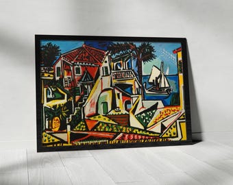 パブロ・ピカソの地中海風景画ポスター、キャンバス壁画、抽象画