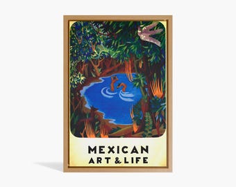 Mexikanische Reisekunst, Vintage mexikanische Kunst Poster, Vintage Magazin Abdeckung, mexikanischer Druck, Mexiko Reise
