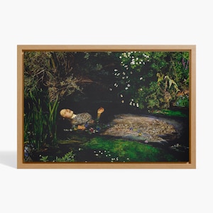 Ophelia, John Everett Millais,Pre-Raphaelite Woman Portrait Painting,British Landscape Print
