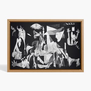 Picasso Guernica Poster, Black and White Abstract Wall Art, Anti War Canvas Print, Modern Spanish Art, Cubism Painting Decor