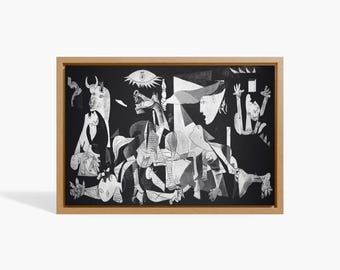 ゲルニカの壁画 – キャンバスに手描きされた油絵複製画、パブロ