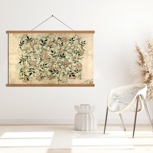 William Morris, übergroße Wandkunst, botanisches Textil auf Leinwand, vintage botanische Kunst, botanische Textilkunst, große Wandkunst, Bild 2