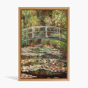 Claude Monet Poster Bridge over a Pond of Water Lilies 1899 Eclectic Wall Art Maximalist decor Claude Monet Print Impressionism Art