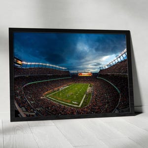 Plakat na stadion Mile High, plakat Denver Broncos, grafika NFL, plakat na stadion NFL