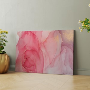 Pink gold canvas print Abstract wall art Luxury wall art canvas Living Room decor Contemporary Art Modern large wall art