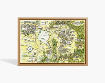 Art mural encadré Peter Rabbit pour chambre d'enfants, carte fantastique pour chambre d'enfants, carte suspendue aquarelle Peter Rabbit - décoration murale de chambre d'enfants - décoration de crèche