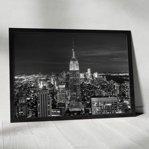 Impression de la ville de New York en noir et blanc, art mural New York, affiche de New York, photo de New York, impression d'affiche en noir et blanc de New York, États-Unis