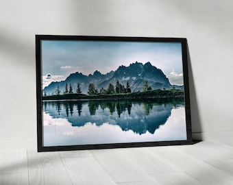 Lake Wall Art,Landscape Wall Decor, Mountain Wall Art, Huge Canvas, Nature Wall Print, Forest Wall Print, Mom's Gift, Livingroom Wall Decor
