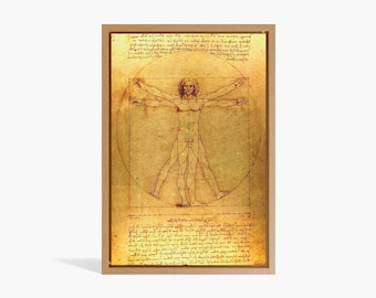 Człowiek witruwiański, plakat Leonarda da Vinci, Leonardo da Vinci (około 1492 r.) Słynny rysunek, Człowiek w centrum wszystkiego, Ciało ludzkie