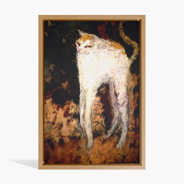 Le Chat Blanc Canvas, Pierre Bonnard White Cat Print, 1894 French Painting, Post Impressionist Cat Wall Art, Vintage Animal Decor