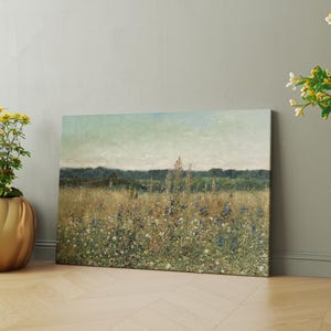 Vintage Wildblumen Wandkunst, Übergroße Wandkunst, Vintage Wandkunst Tapisserie, Florale Wandkunst, Wandbehang Leinwand, Natur Tapisserie