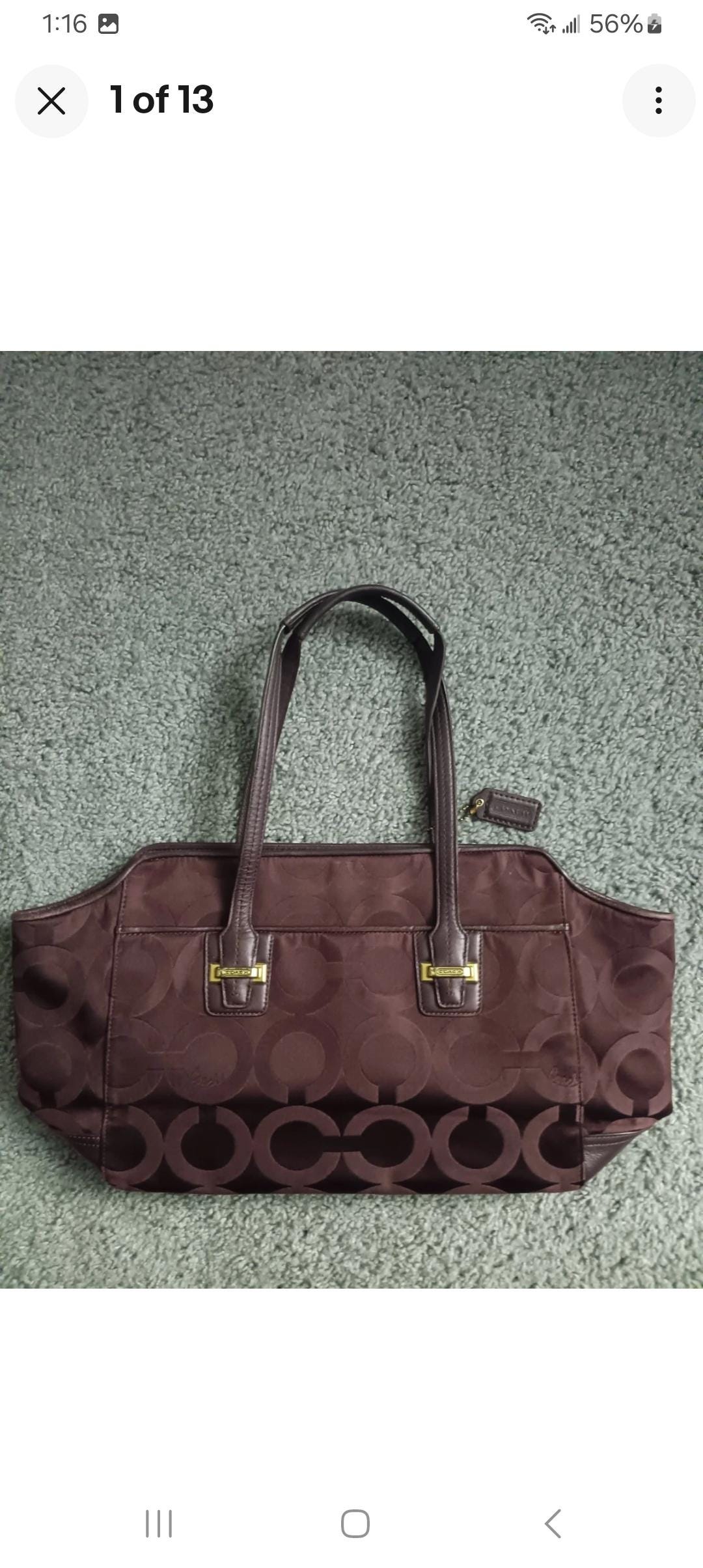 Signature COACH Taylor Op Art Alexis Carry-all Tote Bag K1305