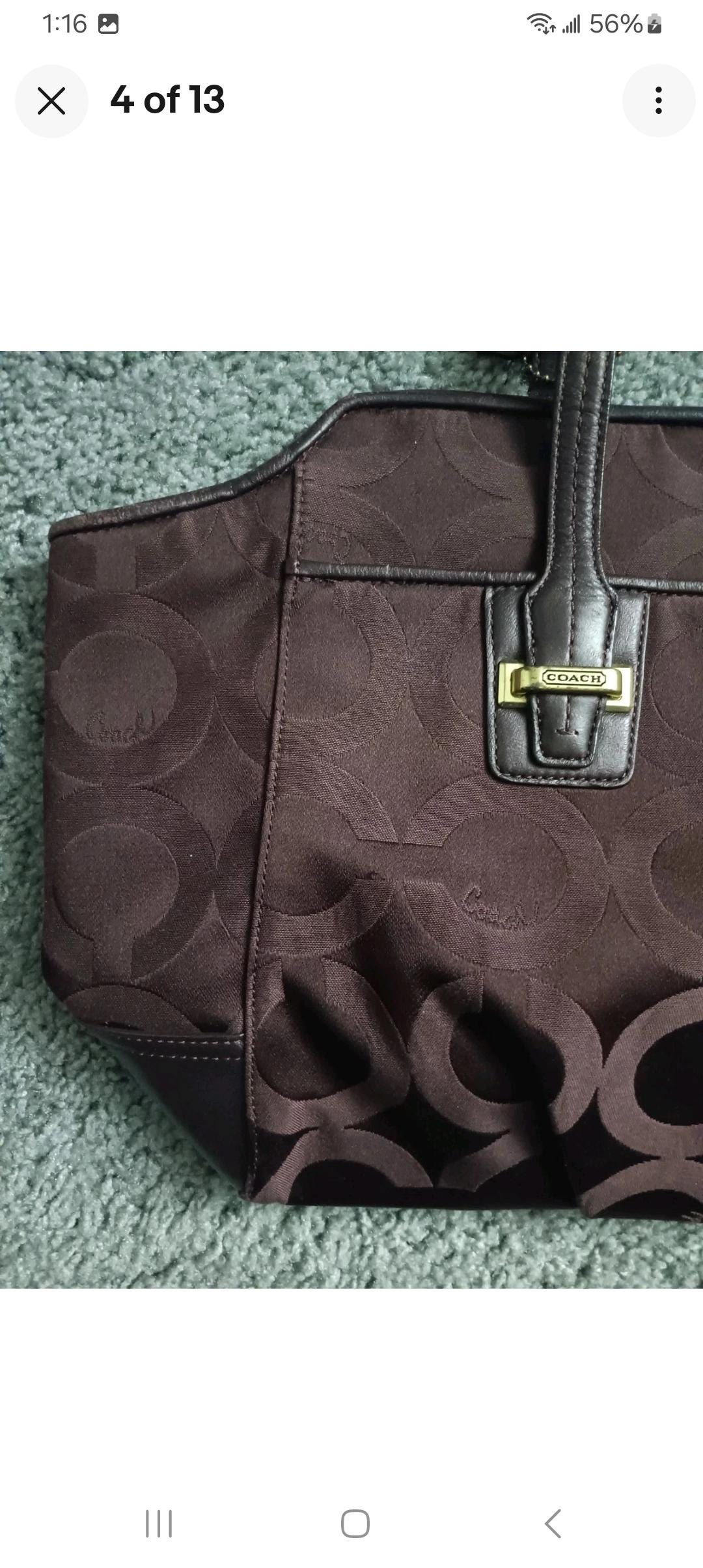 Signature COACH Taylor Op Art Alexis Carry-all Tote Bag K1305