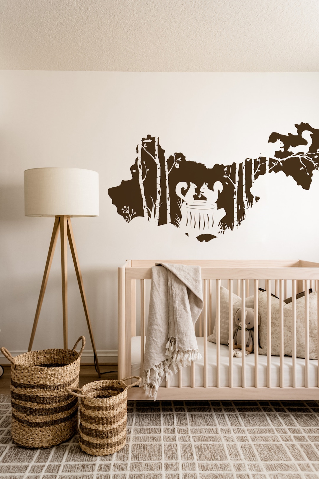 Woodland Animals Wall Decal: Forest Nursery Decor (65''x35'') - Etsy