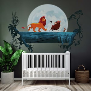Hakuna matata wall sticker for kids The Lion King wall decal nursery animals wallpaper peel and stick wall art for baby bedroom wall mural