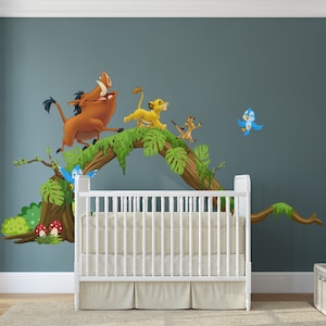 The lion king wall decal animals wall sticker for nursery wallpaper for kids