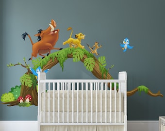 The lion king wall decal animals wall sticker for nursery wallpaper for kids