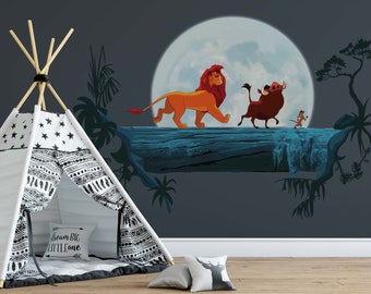 Removable the lion king wall decal for baby room animals wall sticker nursery decor wallpaper peel and stick wall art living room decor