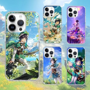 Venti Genshin Einschlag Handyhülle für iPhone 16 15 14 13 12 11 / Samsung S25 S24 S23 S22 A55 A35 A16 A15 / Pixel 9 8 7 Hülle