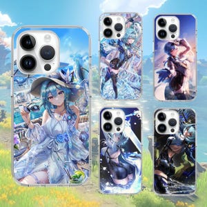 May include: Set of 10 phone cases featuring different anime characters. The cases are clear with a colorful anime design printed on the back. The cases are compatible with iPhone 14 Pro.