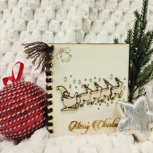 Tarjeta de Navidad personalizada, tarjeta de Navidad personalizada de madera, regalo de lujo, tarjeta de Navidad.