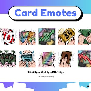 Emotes de cartas para Twitch Discord Kick Meme engraçado fofo para transmissão