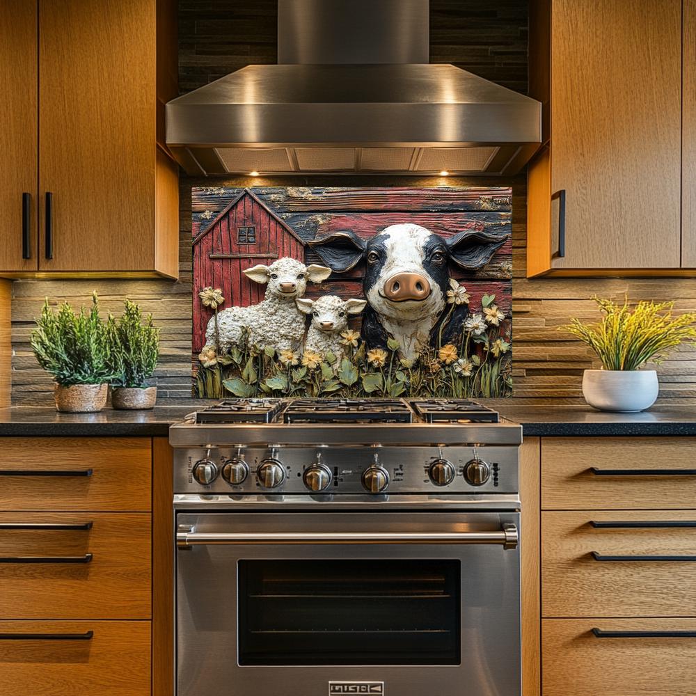 Cute Animals Glass Backsplash for Kitchen – Decorative Glass Tile ...