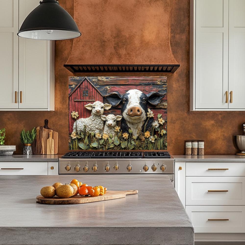 Cute Animals Glass Backsplash for Kitchen – Decorative Glass Tile ...