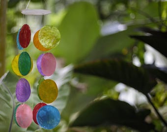 Handmade Capiz Shell Wind Chime for Soothing Sounds | Decorative Coastal Home and Garden Decor