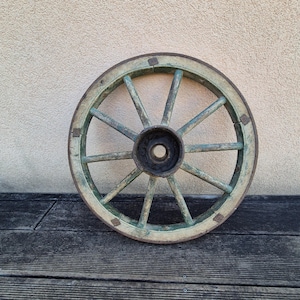 Old Wooden Wagon Wheel