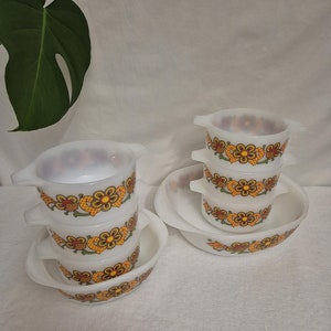 A  Stunning Vintage Set of Glass Dishes Made from Original Jena Glass /  1970s