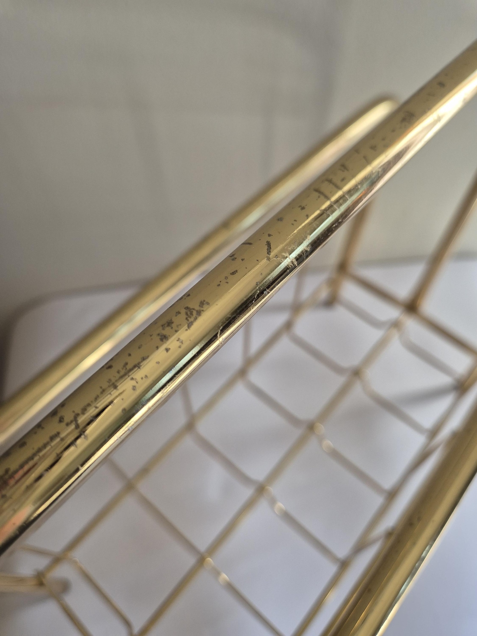 Vintage Metal Magazine Rack in Gold Century / Modern Hollywood Regency ...