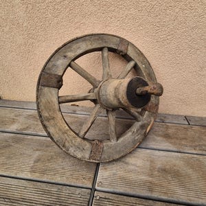 Handcrafted Wooden Wheel for Wheelbarrow