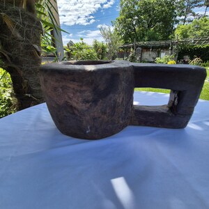 Vintage Wooden Mortar – Rustic Hand-Carved Kitchen Tool – Antique Herb Grinder – Primitive Farmhouse Decor