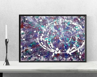 Purple Abstract Painting: Modern Textured Wall Art, 16x20