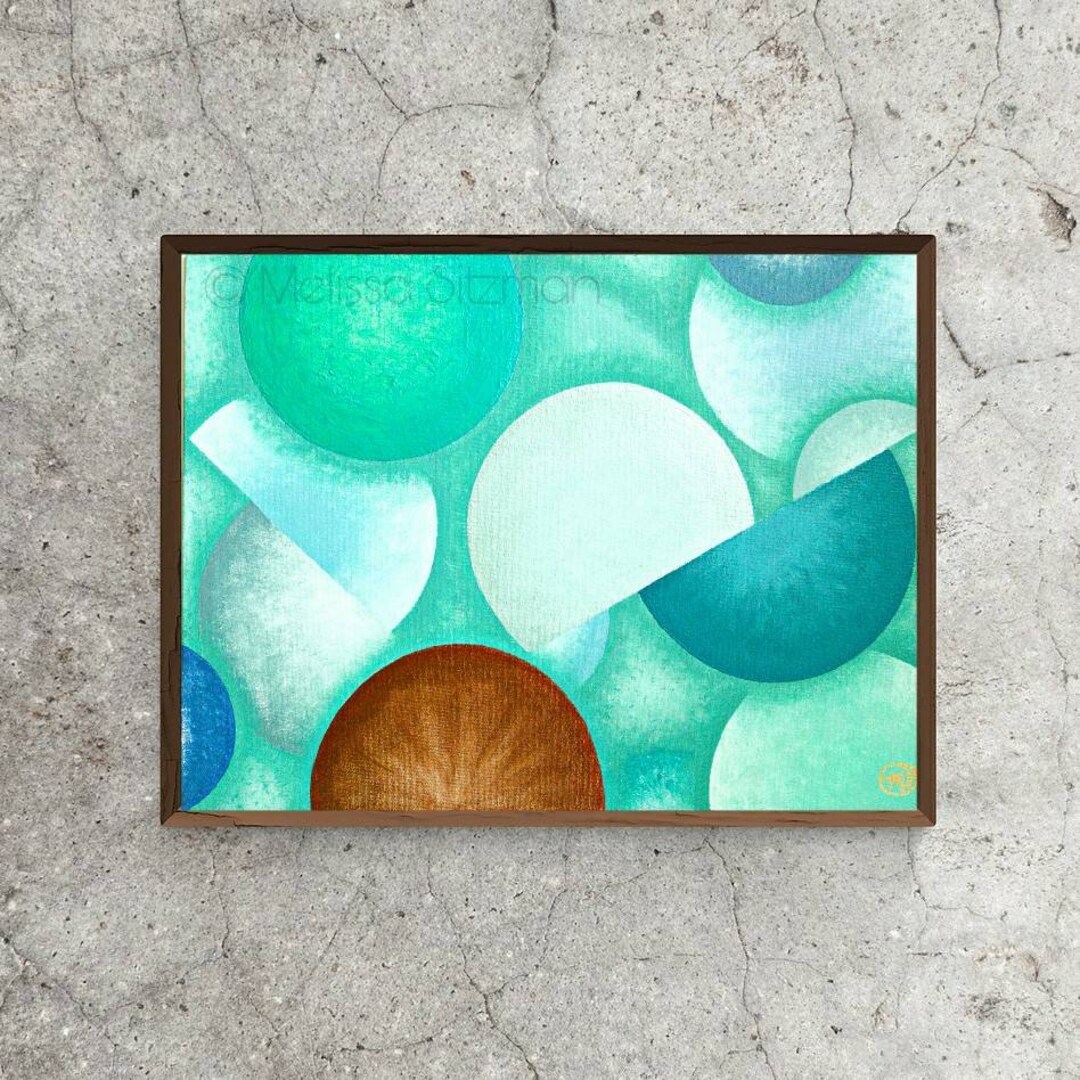 Aqua Painting Turquoise Artwork Teal Wall Art Turquoise Painting Teal