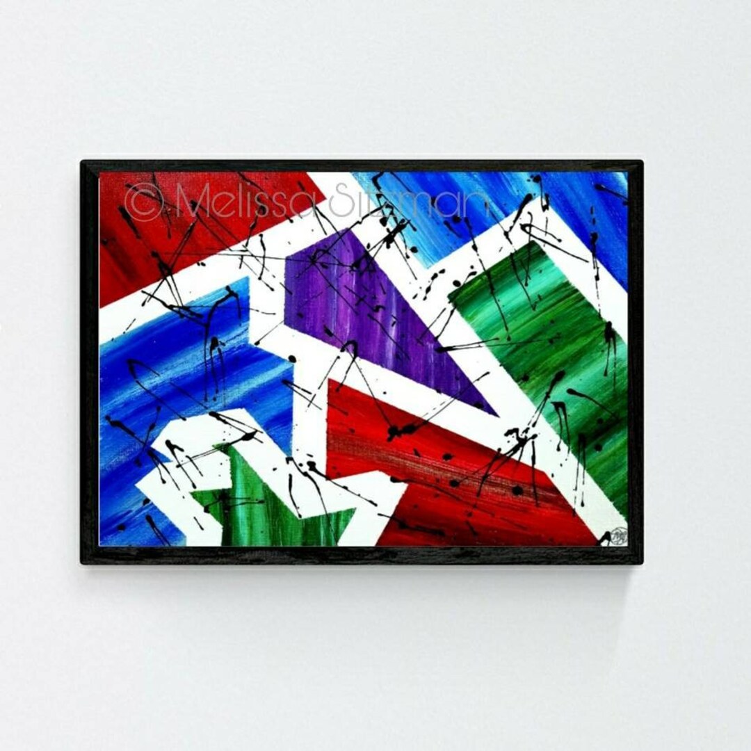 Canvas Painting Original Artwork Abstract Geometric Art Modern - Etsy