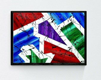 Original Geometric Acrylic Painting: Modern Abstract Canvas Art, 11x14