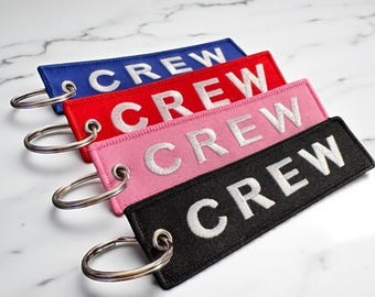 Etichetta ricamata per borsa dell'equipaggio, portachiavi per assistente di volo