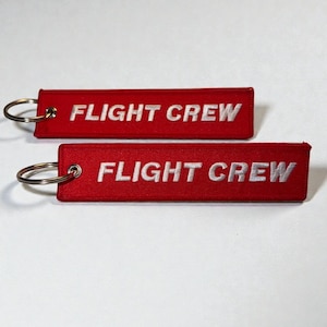 Etiqueta bordada para equipaje de tripulación de vuelo, accesorio de doble cara
